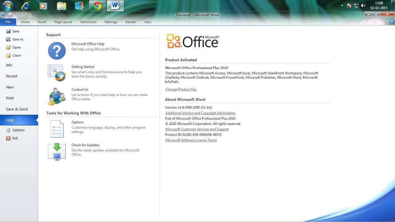 install office 2010 with product key